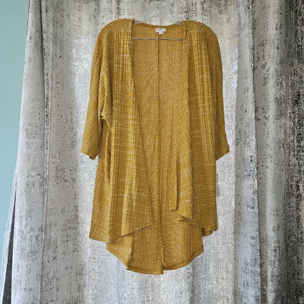 LuLaRoe Open-Front Cardigan Mustard Size M NWT
